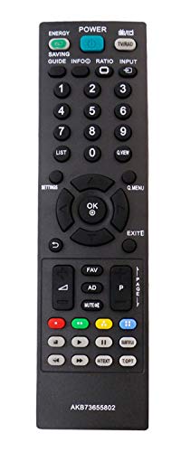 AKB73655802 Replaced Remote Control Compatible with LG TV 55LS4500 42CS530 47LS4500 19LS3500 22LS3500 22LT360C 26CS460 26LS3500 26LT360C 32CS460 32LS3400 32LS3450 32LS3500 32LS5600 32LT360C 37LS5600