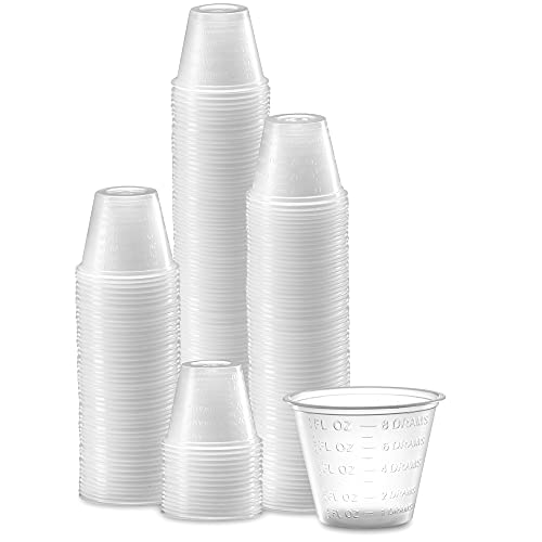 (100 Count 1oz) Disposable Medicine Cups with Embossed Measurements Marking, for liquid and dry medication, By Care Plus
