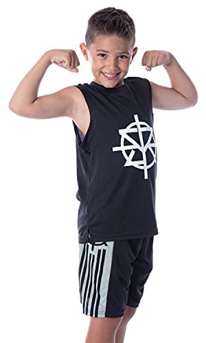 INTIMO WWE Boys' Seth Rollins For The Greater Good Tank Short Sleep Pajama Set (10/12) Black