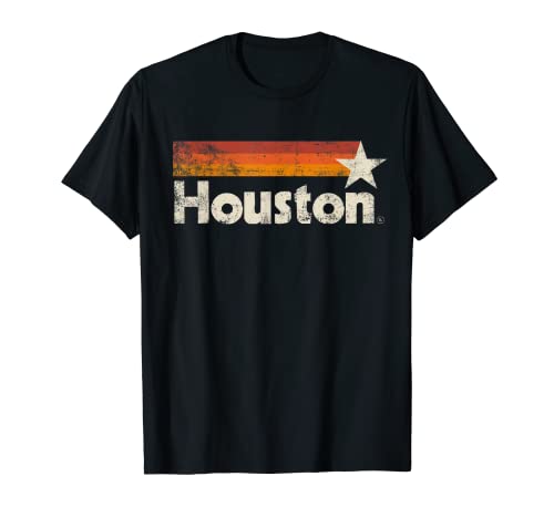 Houston Texas Vintage Houston Stripes Strong Old 70s 80s 90s T-Shirt