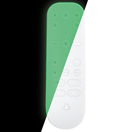 PlayVital Glow in Dark Green Silicone Protective Remote Case for ps5 Media Remote Cover, Ergonomic Design Full Body Protector Skin for ps5 Remote Control