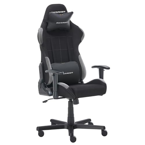 DXRacer Formula Gaming Chair - Ergonomic Chair for Computer and Video Game, Memory Foam Headrest, Lumbar Support, Water-Resistant Fabric, Black&Gray