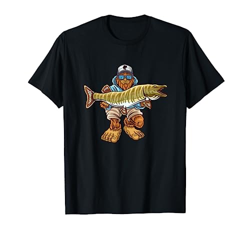 Muskie Fishing Bigfoot Musky Hunting Fishermen T-Shirt