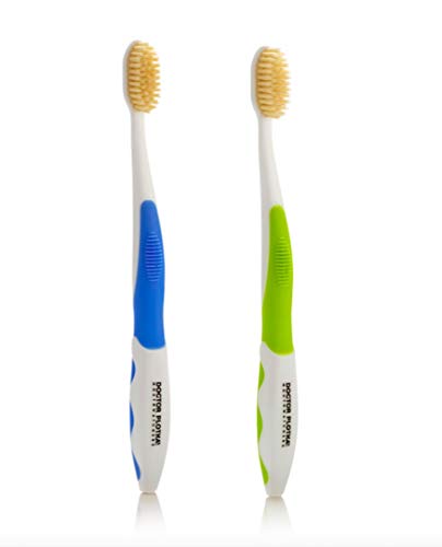 MOUTHWATCHERS Dr Plotkas Extra Soft Flossing Toothbrush Manual Soft Toothbrush for Adults, Ultra CleanToothbrush, Good for Sensitive Teeth and Gums, 2 Pack - Colors May Vary
