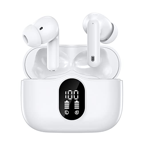 Wireless Earbuds Bluetooth Headphones LED Power Display Earphones Active Noise Cancelling Earbuds Hi-Fi Stereo Sound Ear Buds in-Ear Headphones Air Buds with Charging Case for iPhone Android PC