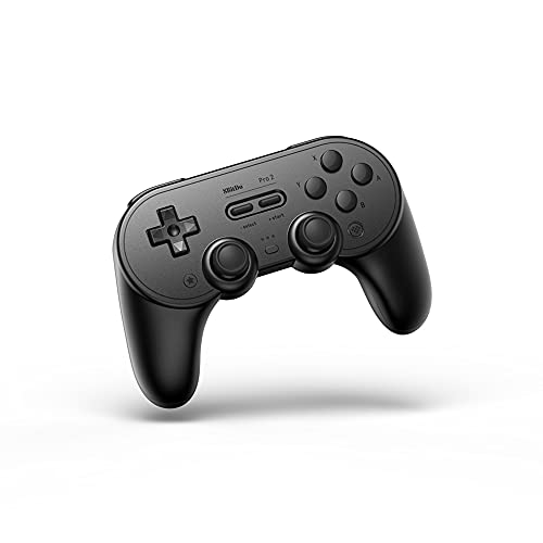 8Bitdo Pro 2 Bluetooth Controller - for Switch PC Windows Android MacOS Steam Raspberry Pi (Black)