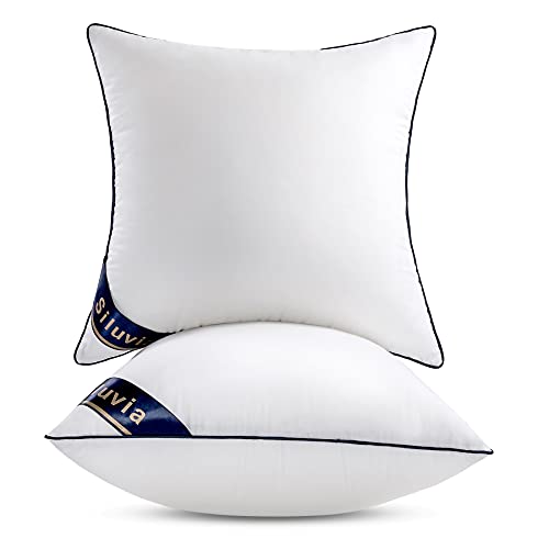 Siluvia 18'x18' Pillow Inserts Set of 2 Decorative 18' Pillow Inserts with 100% Cotton Cover Square Interior Sofa Throw Pillow Inserts Decorative White Pillow Insert Pair Couch Pillow