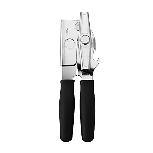 Swing-A-Way Portable Can Opener, Features an Ergonimic Handle for Optimal Comfort, and Built-in Bottle Opener for a 2-in-1 Tool, Durable Cutting Wheel, White