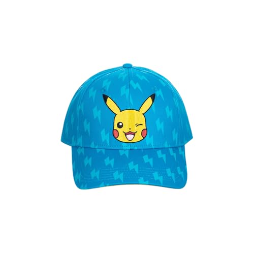 Bioworld All Over Print Pokemon Anime Pikachu Blue Adjustable Hat