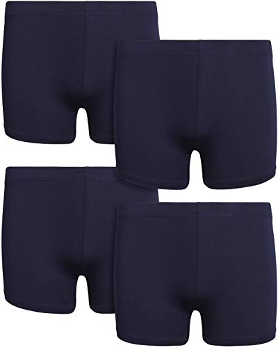 Rene Rofe Girls' Play Shorts - 4 Pack Under Dress Dance and Cartwheel Bike Shorts (6X-14), Size 7-8, Uniform Navy