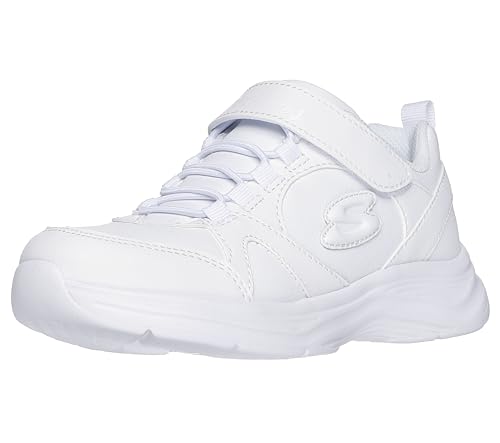 Skechers Girls Glimmer Kicks-School Struts Sneaker, White, 13 Little Kid