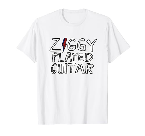 David Bowie - Ziggy Played Guitar Sketch Lyric T-Shirt