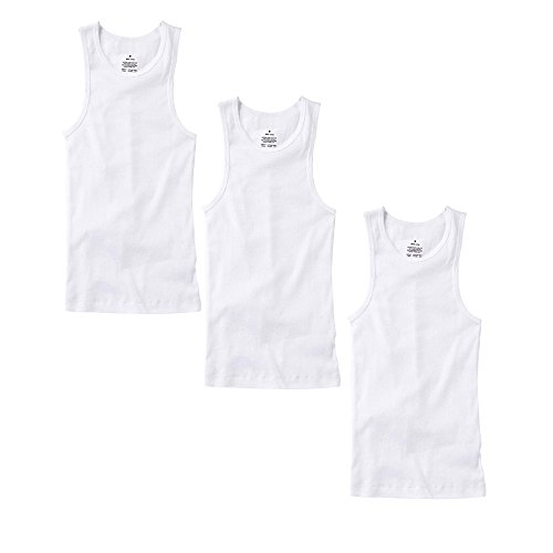 TZ Promise 3-6 Pack Men's 100% Cotton Wife Beater A-Shirts Undershirt Plain Ribbed Tank Top (3-Pack White, Large)