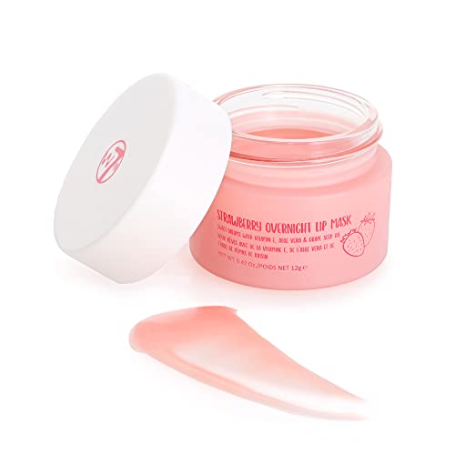 W7 Sweet Dreams Overnight Strawberry Lip Mask - Vitamin E, Aloe Vera and Grape Seed Oil - For Hydrated, Full Looking & Irresistible Lips - 0.40 Fl Oz