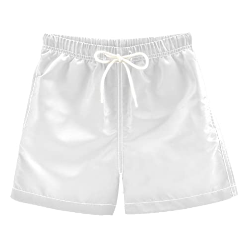 White Boys Swim Trunks Summer Drawstring Toddler Swim Board Shorts Quick Dry Little Boys Bathing Suit Beach Hawaii Vacation 10 Years-12 Years