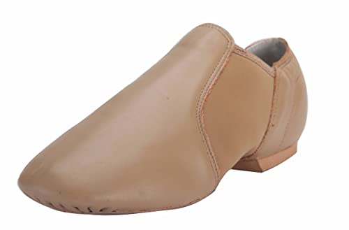 Linodes Leather Jazz Shoe Slip On for Girls and Boys (Toddler/Little Kid/Big Kid) Brown 12.5M Little Kid