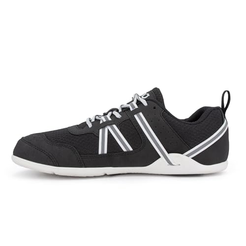 Xero Shoes Prio Men's Barefoot Shoes — Running Shoes for Men, Zero Drop, Minimalist, Wide Toe Box, Lightweight Workout Footwear — Black/White, Size 9.5