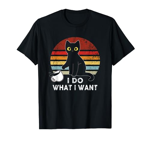 Vintage I Do What I Want, Cat Love-r Dad Mom Boy Girl Funny T-Shirt