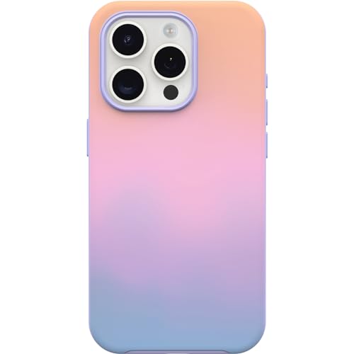 OtterBox iPhone 15 Pro (Only) Symmetry Series Case - SOFT SUNSET (Purple), snaps to MagSafe, ultra-sleek, raised edges protect camera & screen