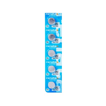 Renata Batteries 357 Silver Oxide 0% Mercury Battery (5 Pack)