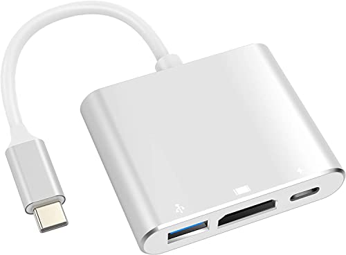 Battony USB C to HDMI Adapter - 4K Multiport AV Converter for MacBook Pro/Air, iPad Pro - With USB C, USB 3.0 and HDMI Ports