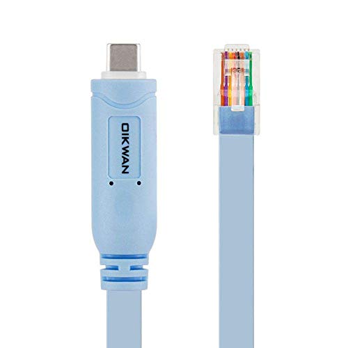 USB-C Cisco Console Cable,OIKWAN 6ft USB Type C to RJ45 Serial Adapter Essential Accessory of Cisco, NETGEAR, Ubiquity, LINKSYS, TP-Link Routers/Switches for Laptops