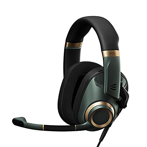 EPOS H6Pro - Closed Acoustic Gaming Headset with Mic - Over-Ear Headset – Lightweight - Lift-to-Mute - Xbox Headset - PS4/PS5 Headset - PC/Windows Headset - Gaming Accessories (Green)