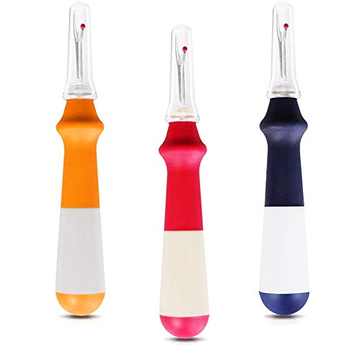 GDMINLO 3 Pieces Ergonomic Grip Seam Ripper , Colorful Large Thread Remover for Sewing Crafting Removing Embroidery Hems and Seams