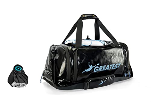 GREATEST Ultimate Frisbee Bag 60 Liter. Built in Insulated Cooler Pocket and Organization Compartments. Waterproof Sports Duffel Backpack for Outdoor Sports Travel & More (MOONLIGHT BLUE)