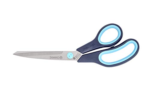 Mundial 9.5-Inch Cushion Soft Professional Dressmaker Shears - with Comfortable Blue Handle and Micro-Serrated Bottom Blade for Effortless Dressmaking and Precision Cuts