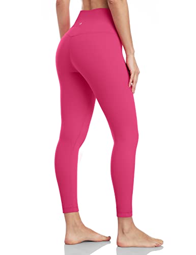 HeyNuts Essential 7/8 Leggings High Waisted Yoga Pants for Women, Soft Workout Pants Compression Leggings with Inner Pockets Hot Pink_25'' M(8/10)
