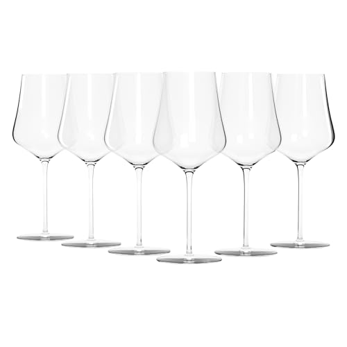 Gabriel-Glas Crystal Wine Glasses, Set of 6 with Gift Box - Premium, Universal Wine Glass for Red and White Wine - Dishwasher Safe, Lead-Free, 16 oz