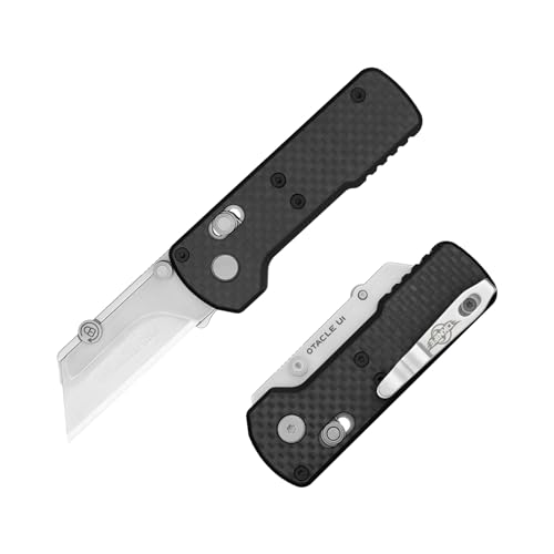 OKNIFE Otacle U1 Folding Pocket Utility Knife, Quick Change Box Cutter with Rail Lock, EDC Razor Knife with Pocket Clip for Office, Factory