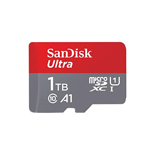 SanDisk 1TB Ultra microSDXC UHS-I Memory Card with Adapter - Up to 150MB/s, C10, U1, Full HD, A1, MicroSD Card - SDSQUAC-1T00-GN6MA [New Version]