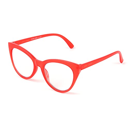 Betsey Johnson Women's Rhett Glasses Blue Light Glasses, Shiny Red, 62mm US