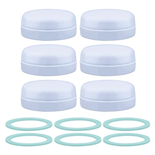 Maymom Solid Lids Aka Travel Caps w/Sealing Ring Compatible with Avent Bottle; Cap Replace Avent Natural Bottle Screw Ring n Sealing Disc; Fit Avent Anti-colic Polypropylene, Glass Bottle, Avent PP