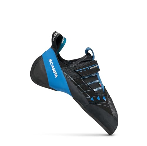 SCARPA Instinct VSR Rock Climbing Shoes for Sport Climbing and Bouldering - Black/Azure - 8-8.5