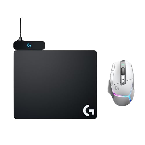 Logitech Powerplay Wireless Charging System and G502 X Plus Wireless Gaming Mouse – Mouse with LIGHTFORCE Hybrid C8 LIGHTSYNC RGB, Hero 25K Gaming Sensor - PC/macOS - White