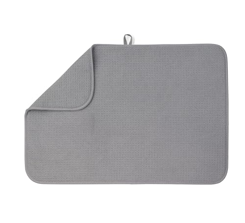 Bellemain XXL Dish Mat 24' x 17' (LARGEST MAT) Microfiber Dish Drying Mat, Super absorbent (Gray)