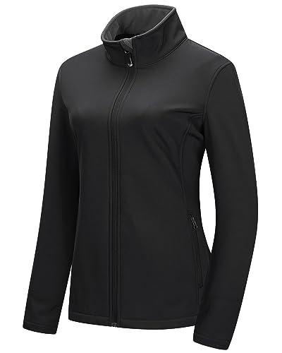 33,000ft Women's Lightweight Softshell Jacket Fleece Lined Windbreaker Waterproof Warm Jacket for Running Golf Hiking
