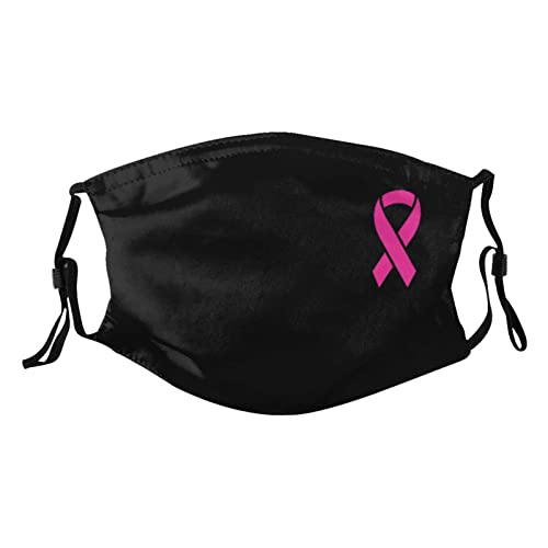 Breast Cancer Awareness Face Mask Pink Ribbon Mask Reusable Washable Scarf Balaclava with 2 Filters