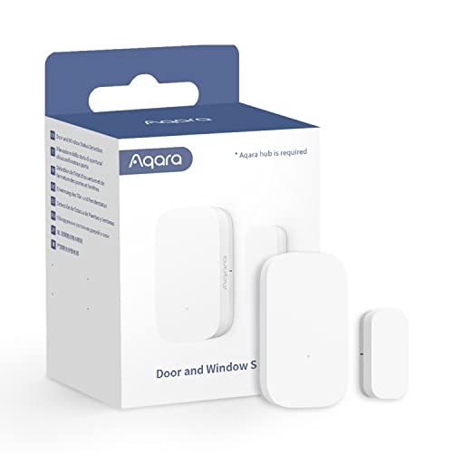 Aqara Door and Window Sensor, Requires Aqara Hub, Not Support Hubs from Other Brands, Zigbee Connection, Wireless Mini Contact Sensor, Compatible with Apple HomeKit, Alexa, Works with IFTTT