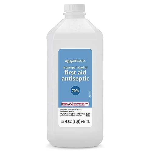 Amazon Basics 70% Isopropyl Alcohol First Aid Antiseptic for Treatment of Minor Cuts and Scrapes, Unscented, 32 Fl Oz (Pack of 1) (Previously Solimo)
