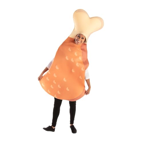 Drumstick Halloween Costume - Funny One-Size Chicken Leg Food Outfit for Adults
