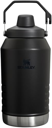 Stanley Iceflow Fast Flow Jug | Recycled Stainless Steel Water Tumbler | Keeps Drink Cold and Iced for Hours | Easy Carry Handle | 96 OZ | Black 2.0