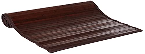 iDesign Formbu Bamboo Floor Mat Non-Skid, Water-Resistant Runner Rug for Bathroom, Kitchen, Entryway, Hallway, Office, Mudroom, Vanity , 48' x 24', Mocha Brown