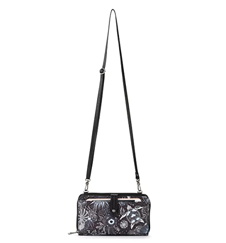 Sakroots Artist Circle Smartphone Crossbody in Eco Twill, Detachable Wristlet Strap, Midnight Seascape