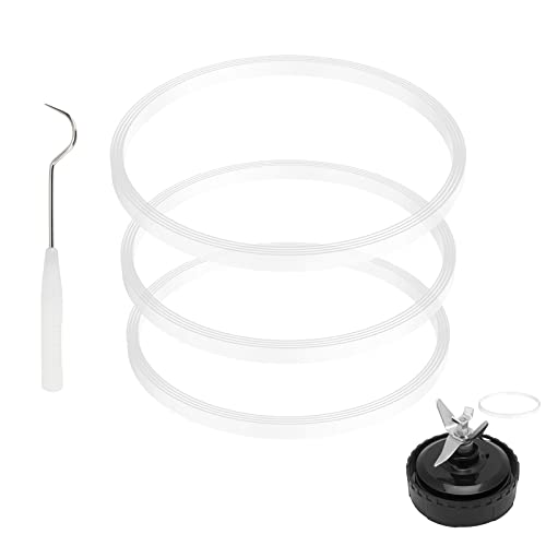 3 Pack Rubber Gaskets Replacement Seal White O-Ring for Ninja Pro Blender Replacement for Ninja BL660 1100w BL770 1500w BL663 BL740 BL773CO BL780 BL780CO (3.22 inch Gaskets)