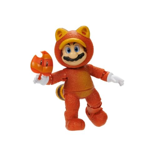 The Super Mario Bros. Movie - 5 Inch Action Figures Series 2 – Tanooki Mario Figure with Leaf Accessory