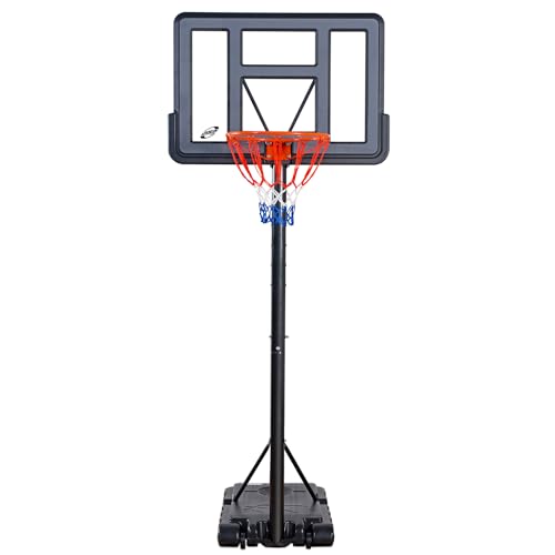 G GX9 Portable Basketball Hoop,4.8 to 10ft Height Adjustable Basketball Goal,Basketball Hoop Outdoor with 44' Shatterproof PC Backboard,Basketball Hoop & Goal for Kids/Tees/Adults